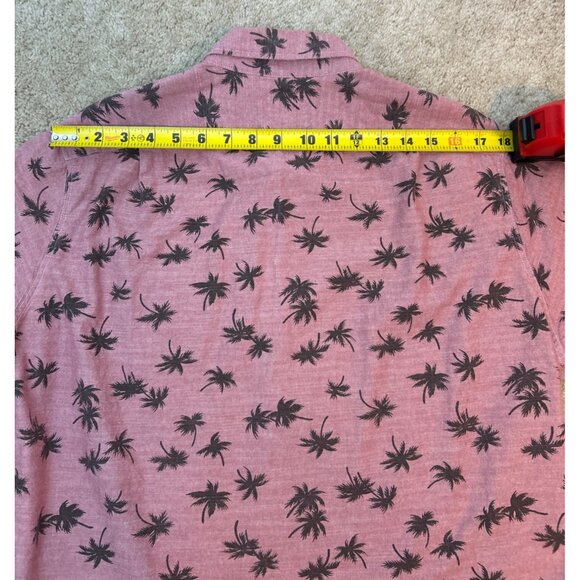 J.Crew Mens Pink Palm Tree Short Sleeve Button-Up Cotton Shirt Size L - Picture 9 of 9